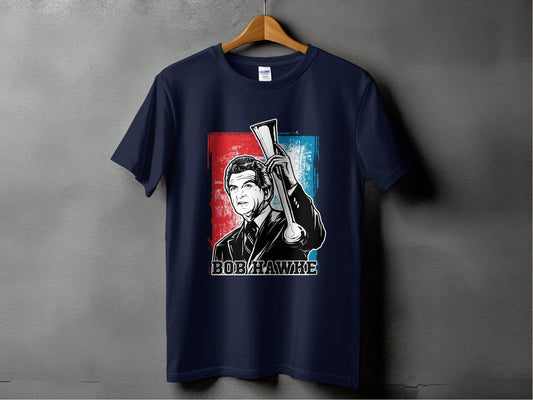Iconic Bob Hawke Illustration Graphic Print T-Shirt - Design & Vybe