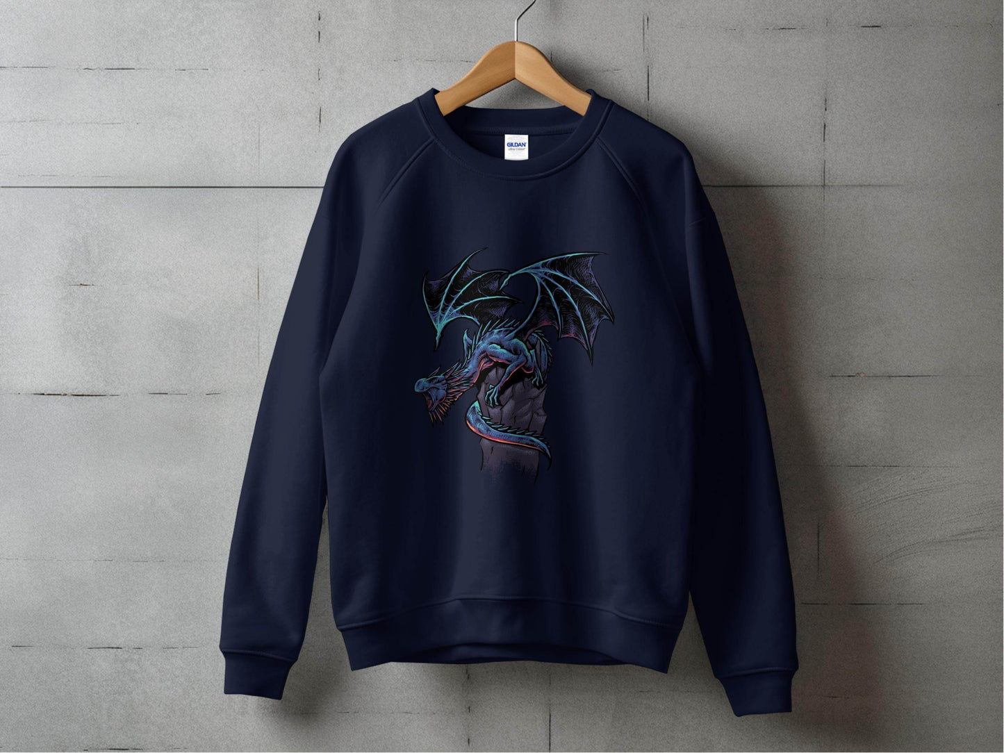 Fierce Dragon Graphic Print Design on Trendy Sweater - Design & Vybe