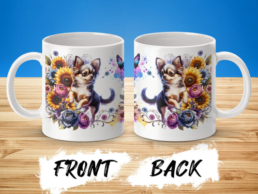 Cute Chihuahua Dog Floral Coffee Mug product type