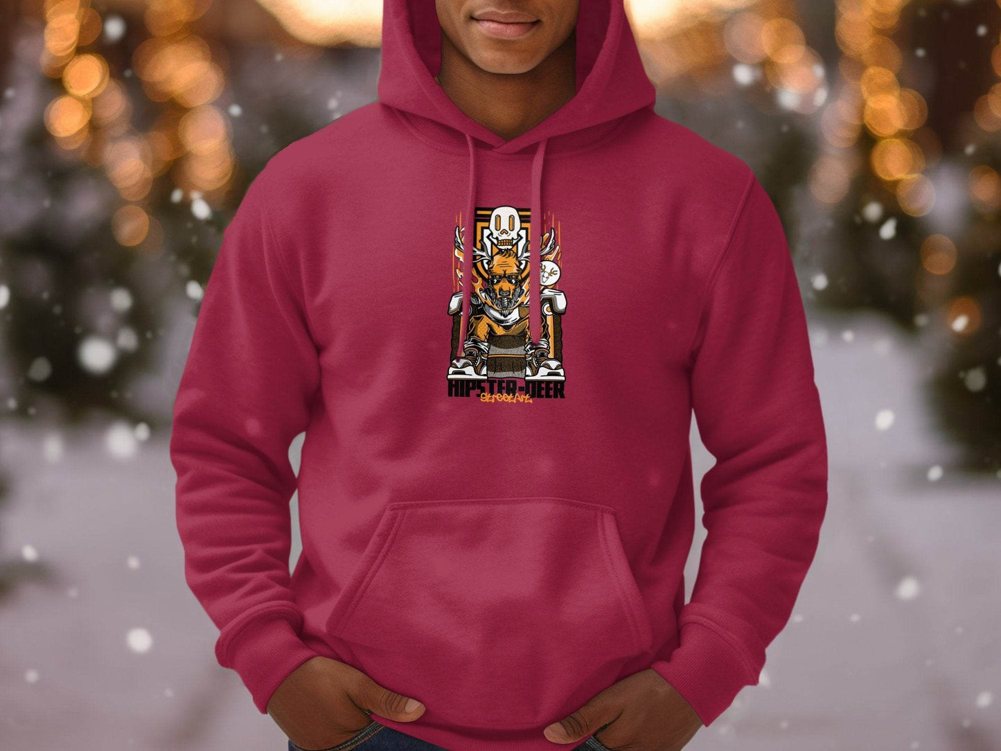 Hipster Deer Street Art Graphic Design For Casual Hoodie - Design & Vybe