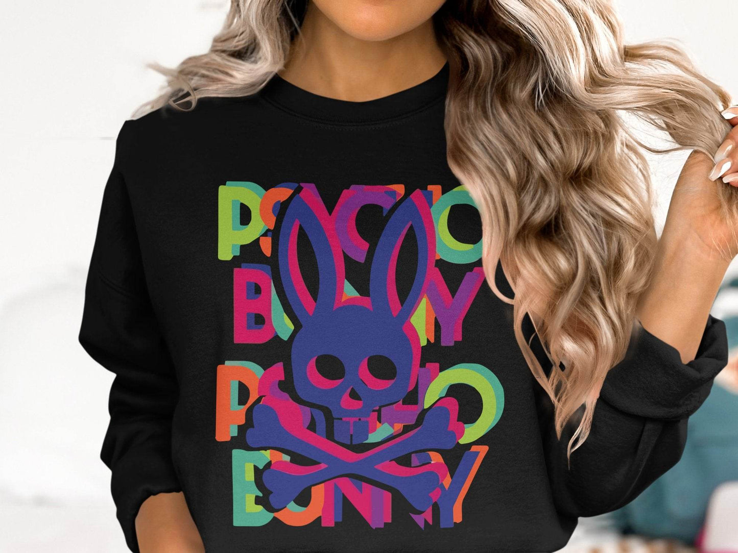 Bold and Colorful Design with Rabbit Skull Sweater - Design & Vybe