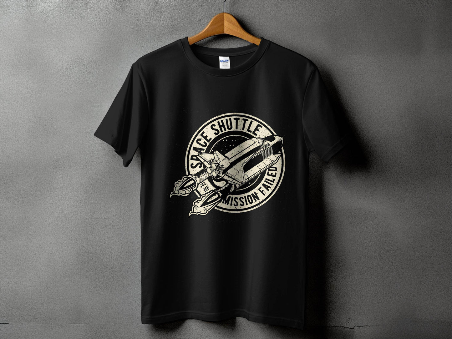 Space Shuttle Mission Failed Graphic Print T-Shirt - Design & Vybe