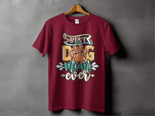 Best Dog Mom Ever Pet Paw Print Design Graphic T-Shirt - Design & Vybe