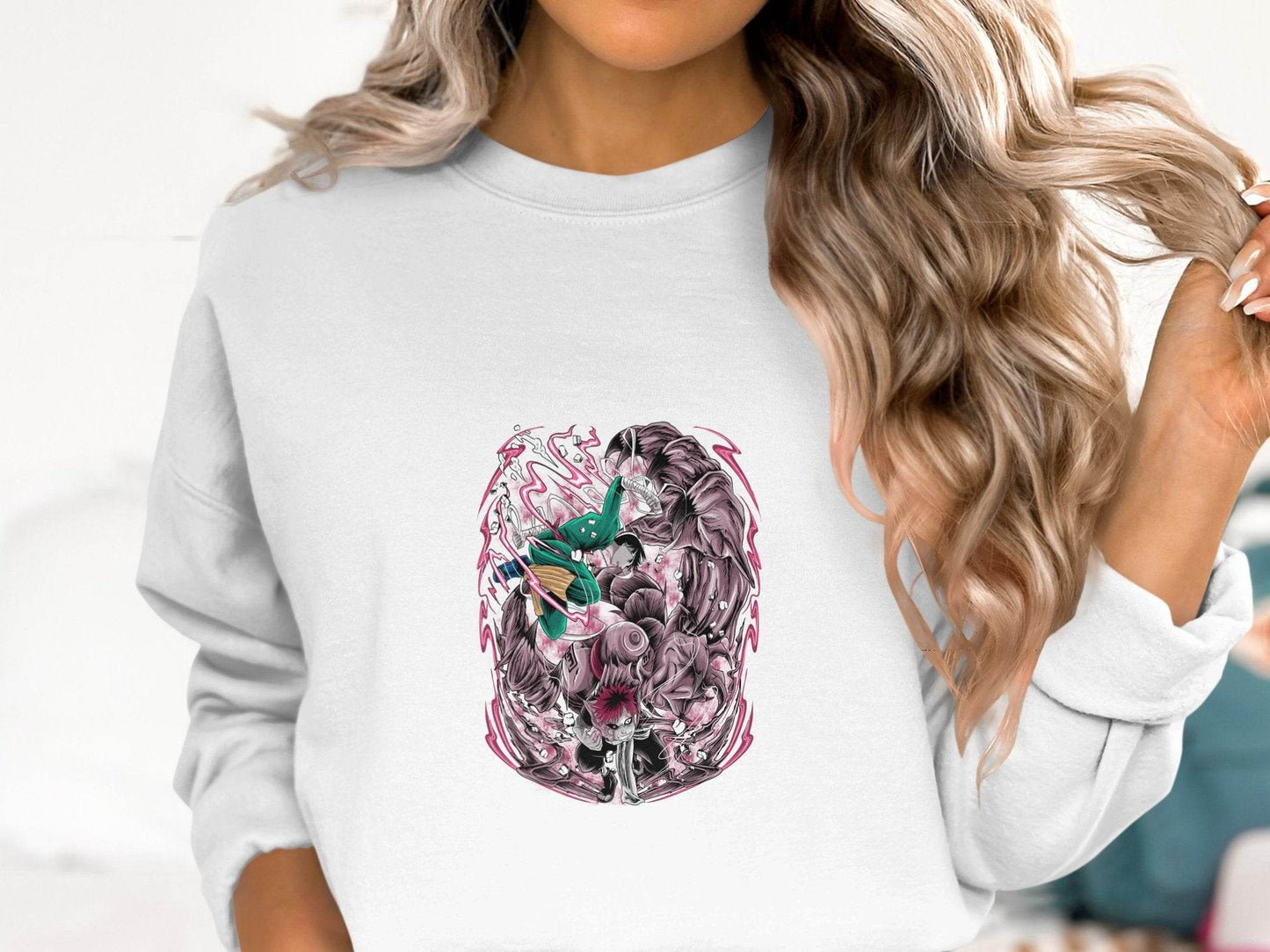 Gaara Rock Lee Action Pose Powerful Anime Art Sweater - Design & Vybe