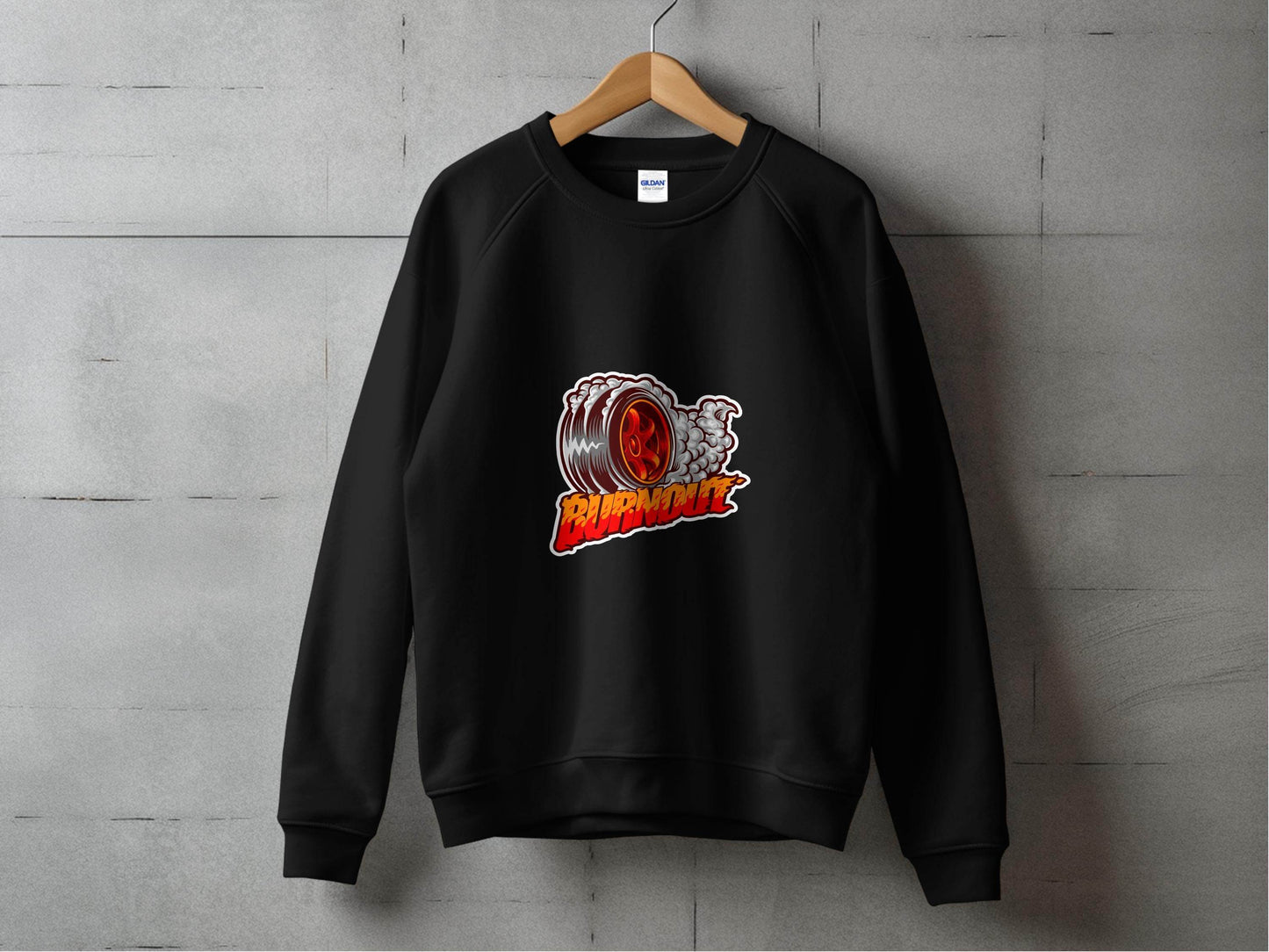 Burnout Tire Smoke Flames Powerful Design Graphic Sweater - Design & Vybe