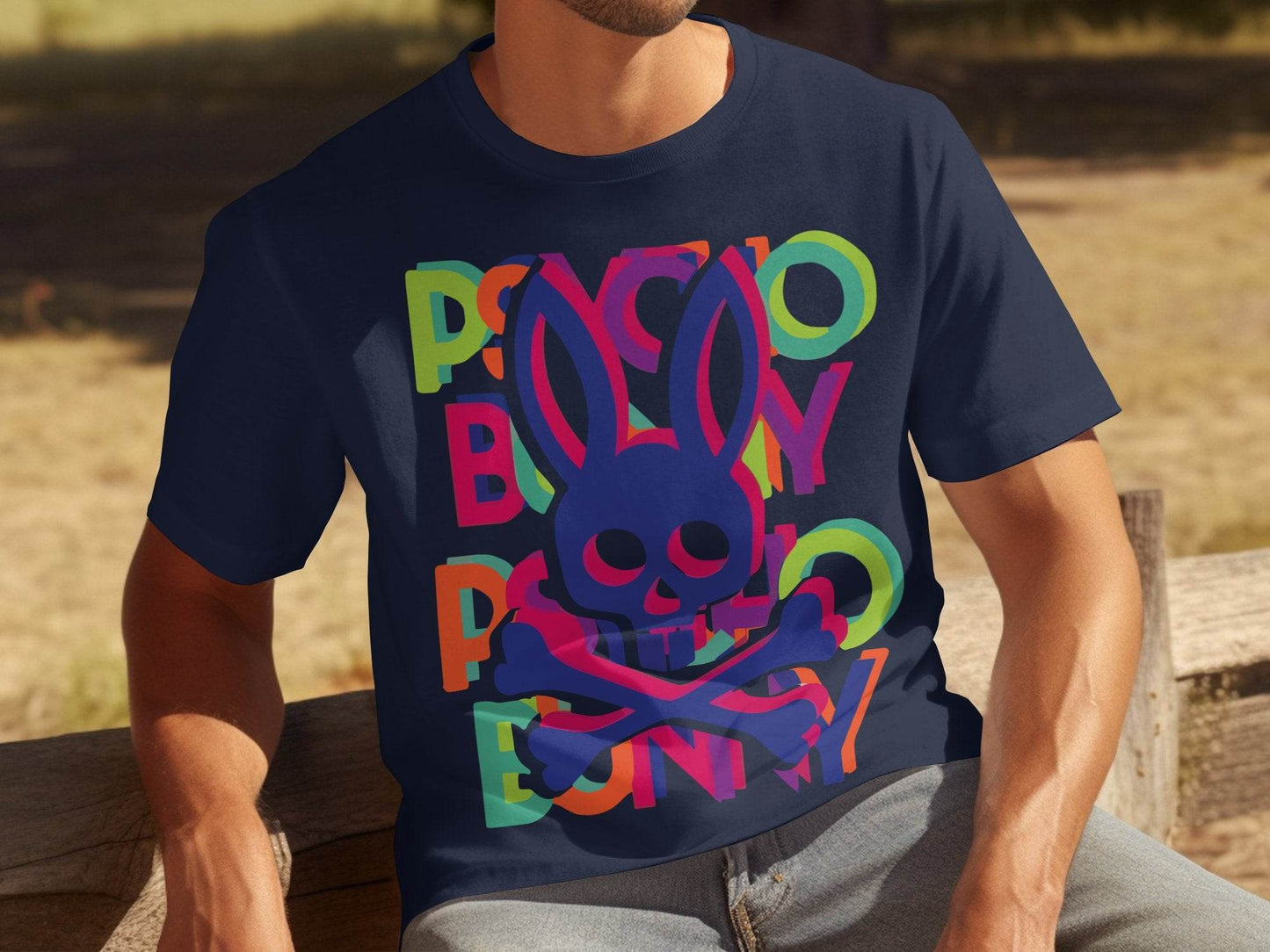 Bold and Colorful Design with Rabbit Skull T-Shirt - Design & Vybe
