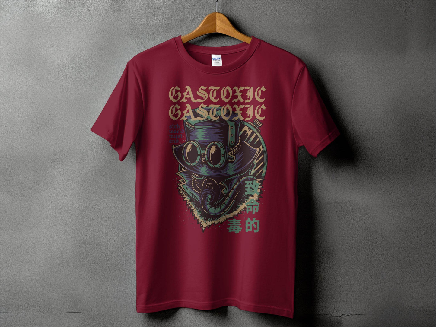 Gastoxic Sick World Masked Character Graphic Design T-Shirt - Design & Vybe