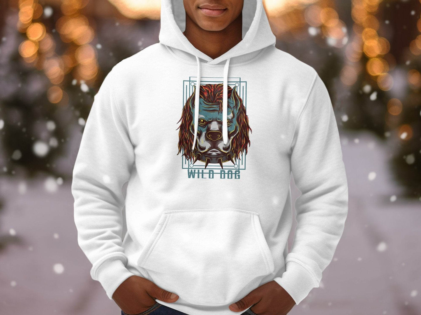 Ferocious Wild Dog Hair Rock Chok Spine Graphic Design Hoodie - Design & Vybe