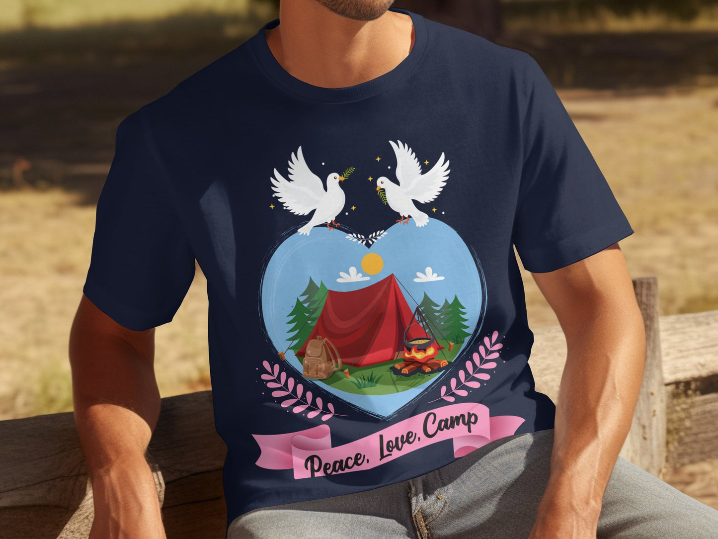Peace Love Camp graphic t-shirt product