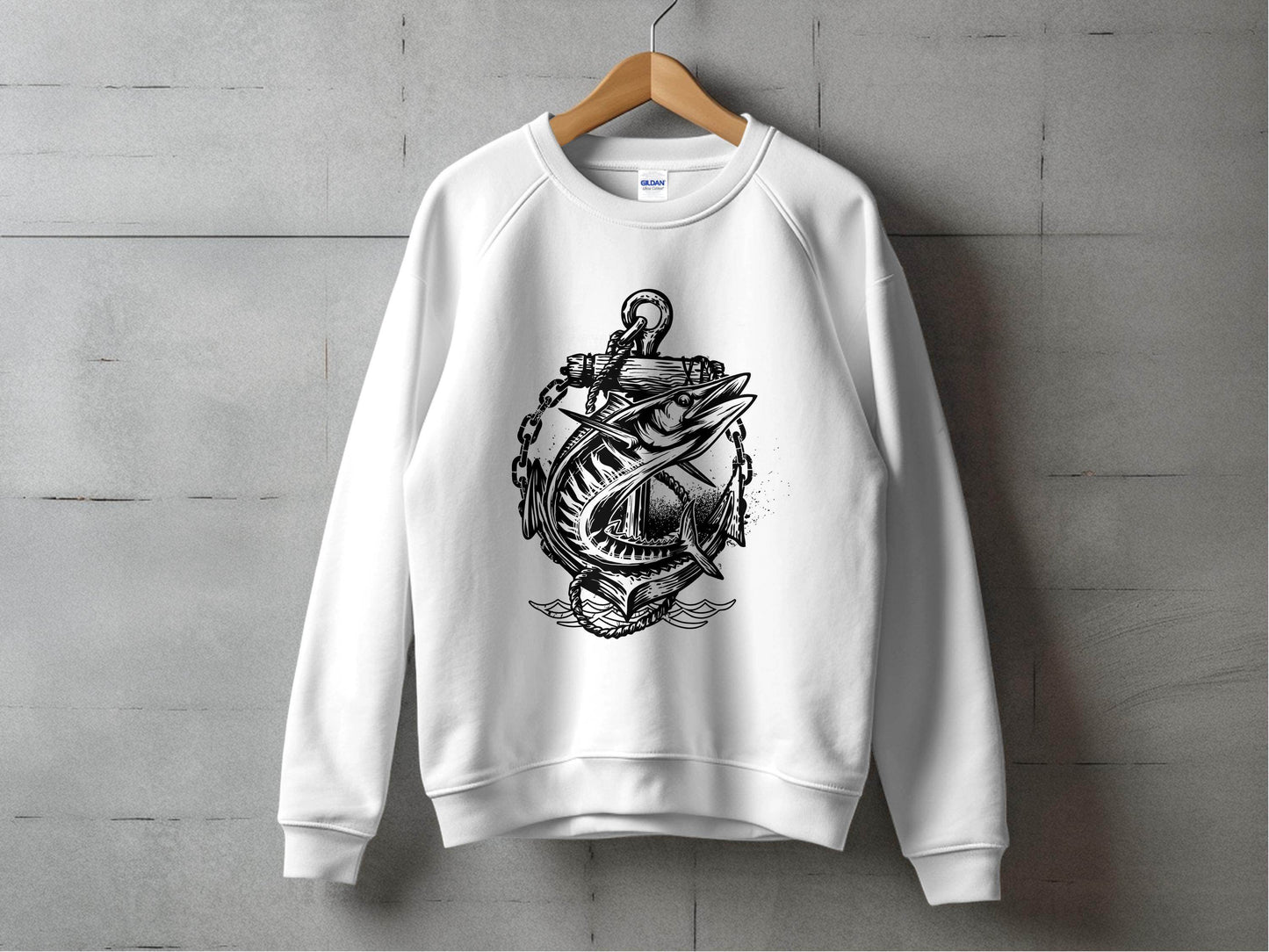 Nautical Anchor Design With Marlin Graphic Sweater - Design & Vybe