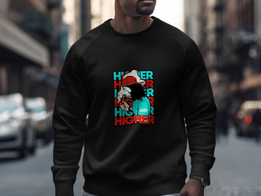 Higher Kush Guy Graphic Novelty Illustration Design Sweater - Design & Vybe