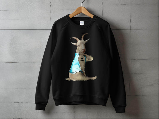 I Love Dad Print Quirky Goat Design Sweater - Design & Vybe