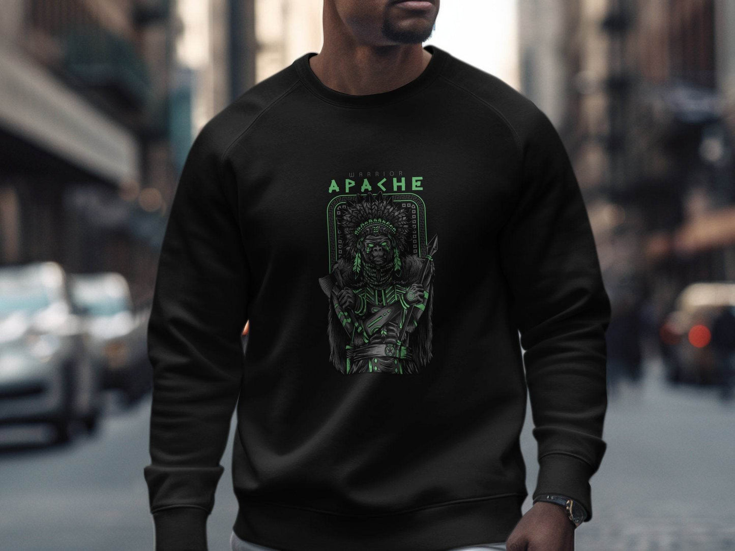Warrior Apache Gorilla Illustration Artwork Graphic Sweater - Design & Vybe