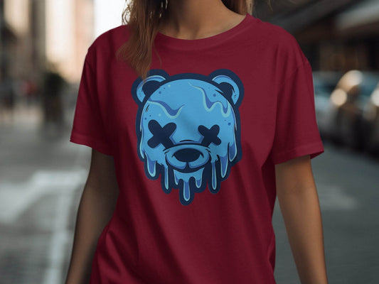 Cool Blue Graffiti Melting Dead Mad Bear Graphic T-Shirt - Design & Vybe
