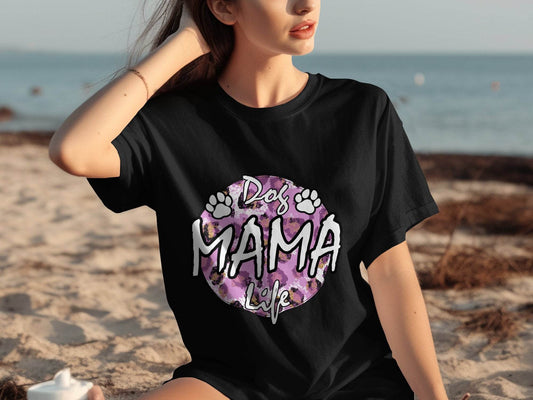 Dog Mama Life In Circle Graphic Unique Style T-Shirt - Design & Vybe