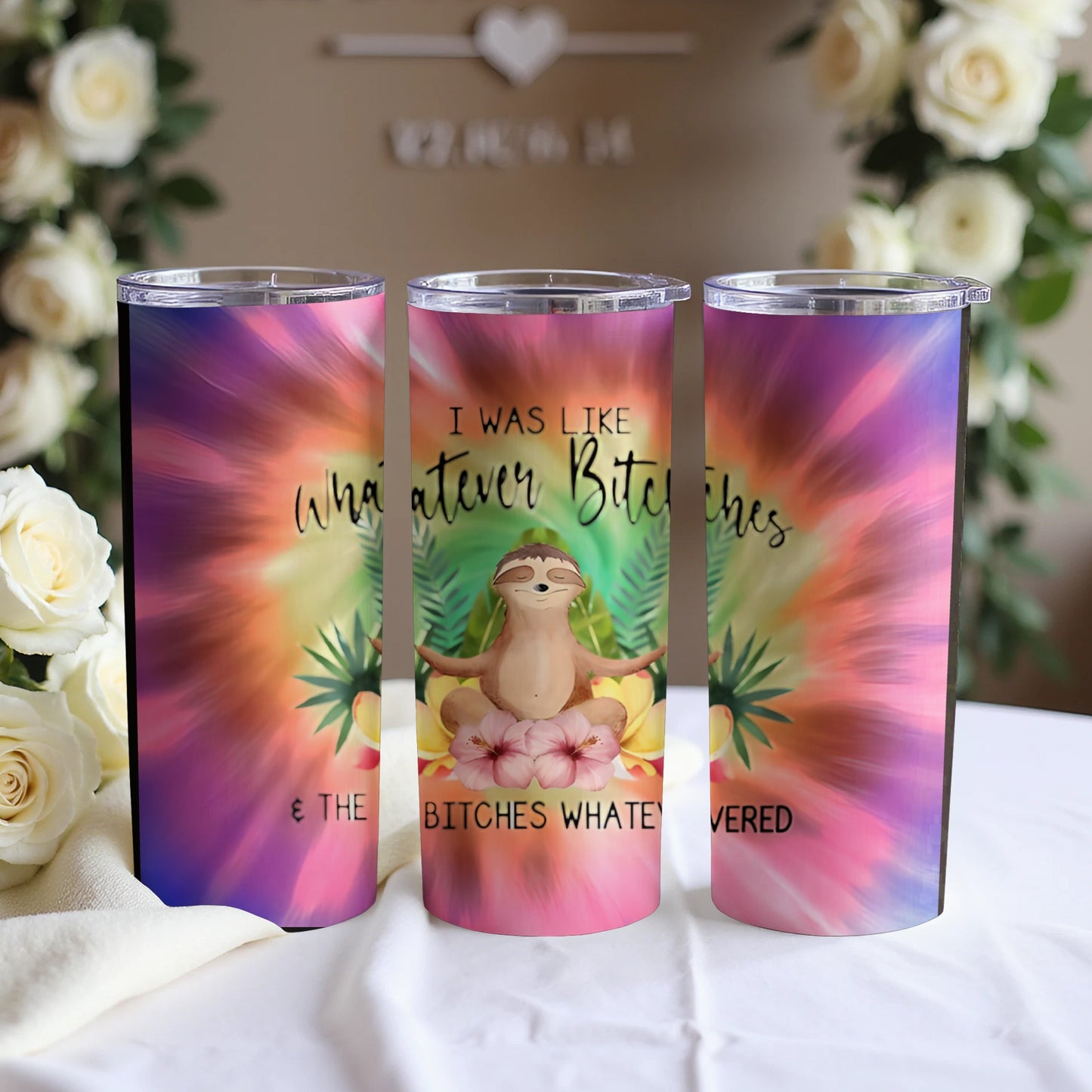 Funny Sloth Whatever Bitches Travel Mug product