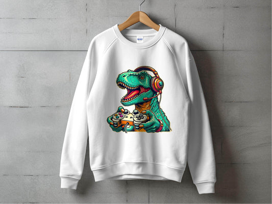 Gaming Dinosaur Retro Controller Funny Gamer Design Sweater - Design & Vybe