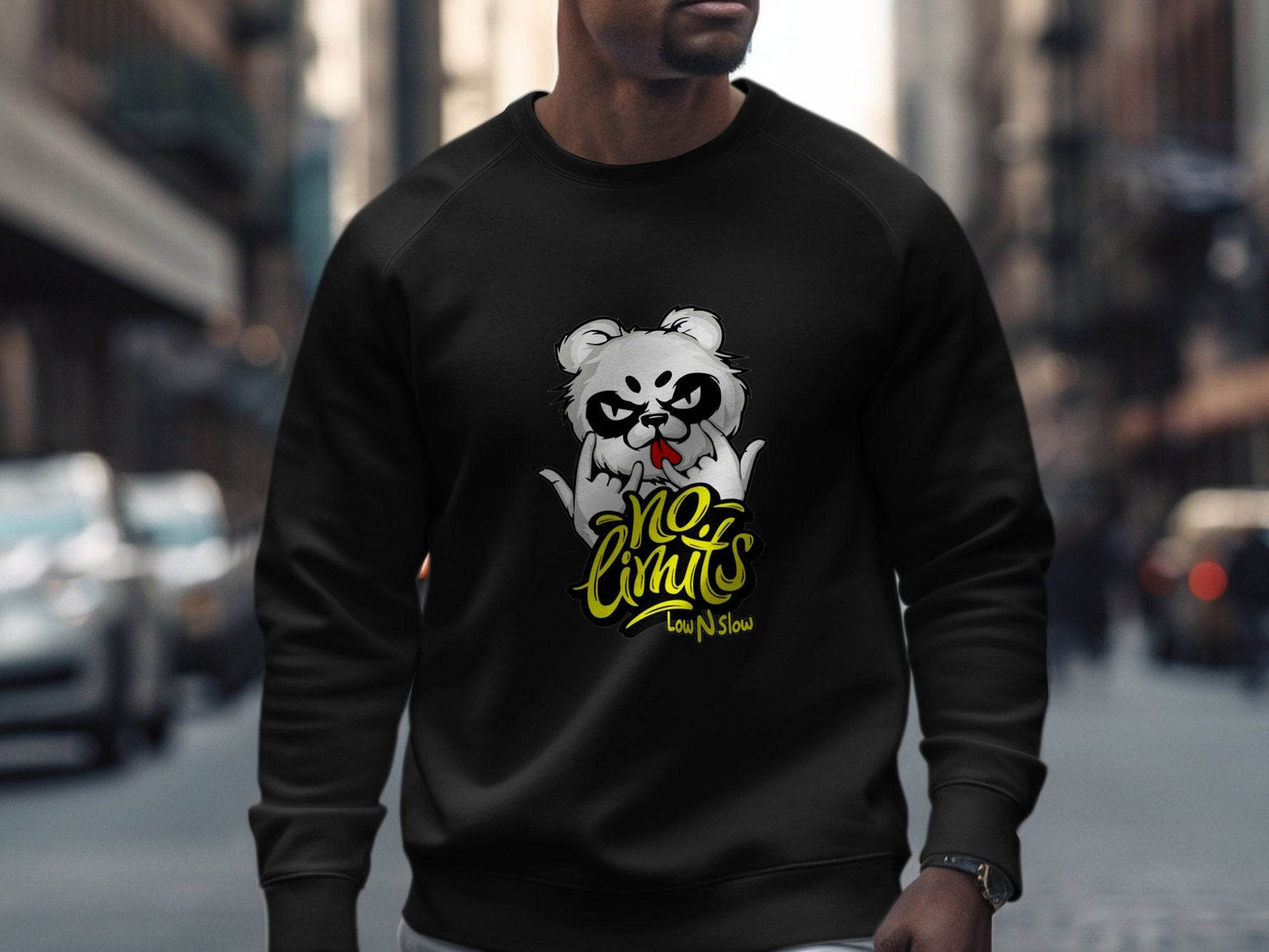 No Limits with Cool Panda Low N Slow Graphic Sweater - Design & Vybe