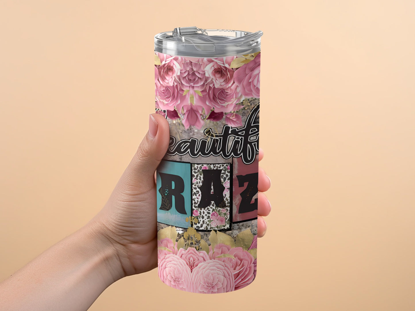 Beautiful Pink Floral Crazy Tumbler product