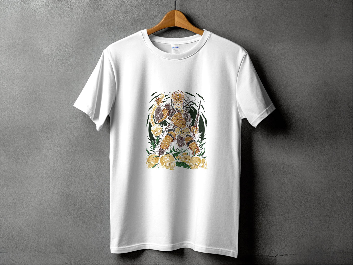 Alien Hunter Predator Weapon In Skulls Design Graphic T-Shirt - Design & Vybe