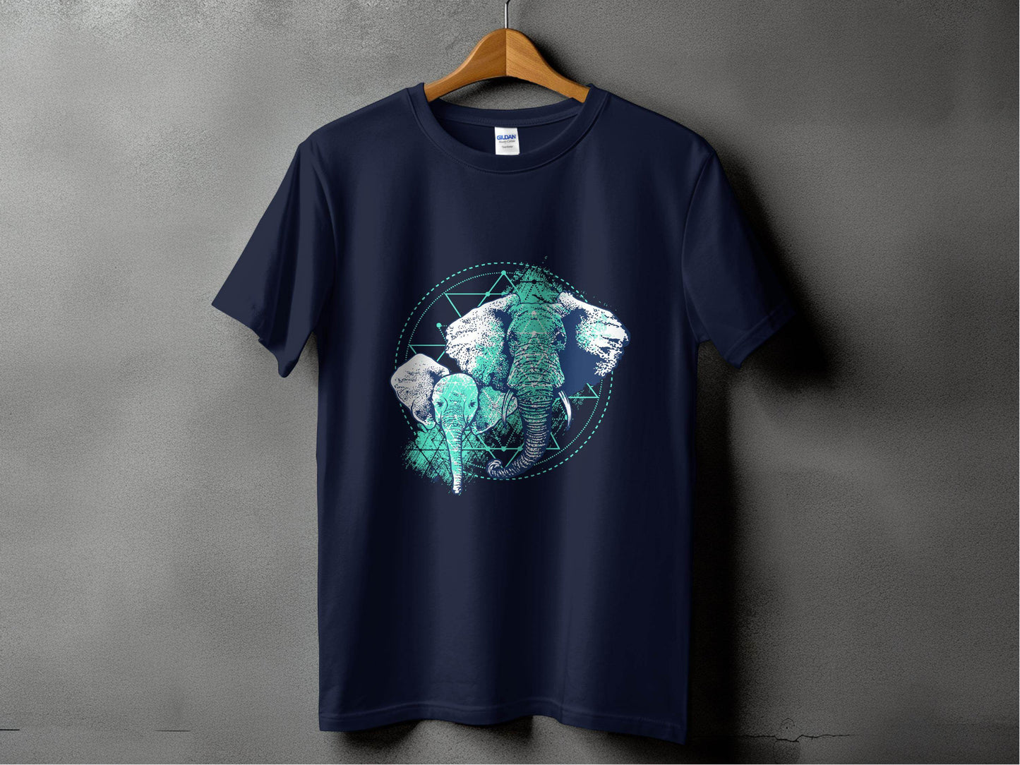 Stunning Elephant Graphic Blue Nature Design T-Shirt - Design & Vybe