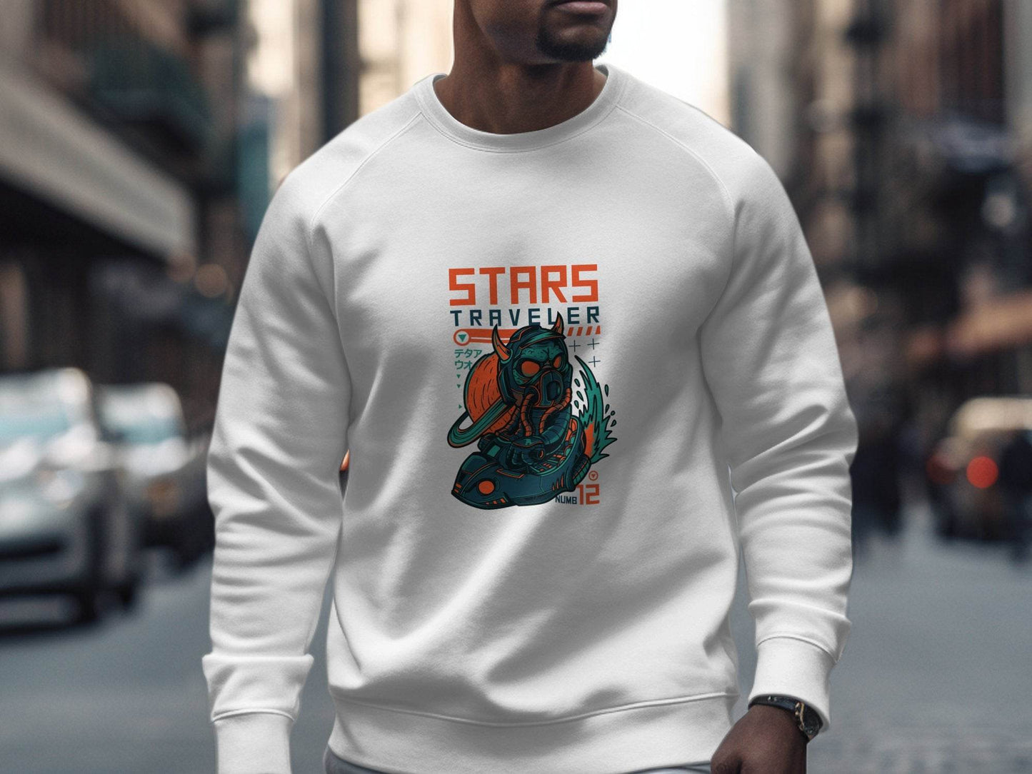 Stars Traveler Numb Twelve Graphic Cool Space Sweater - Design & Vybe