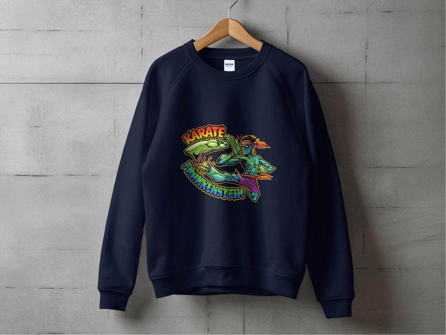 Karate Frankenstein Zombie Monster Funny Halloween Sweater - Design & Vybe