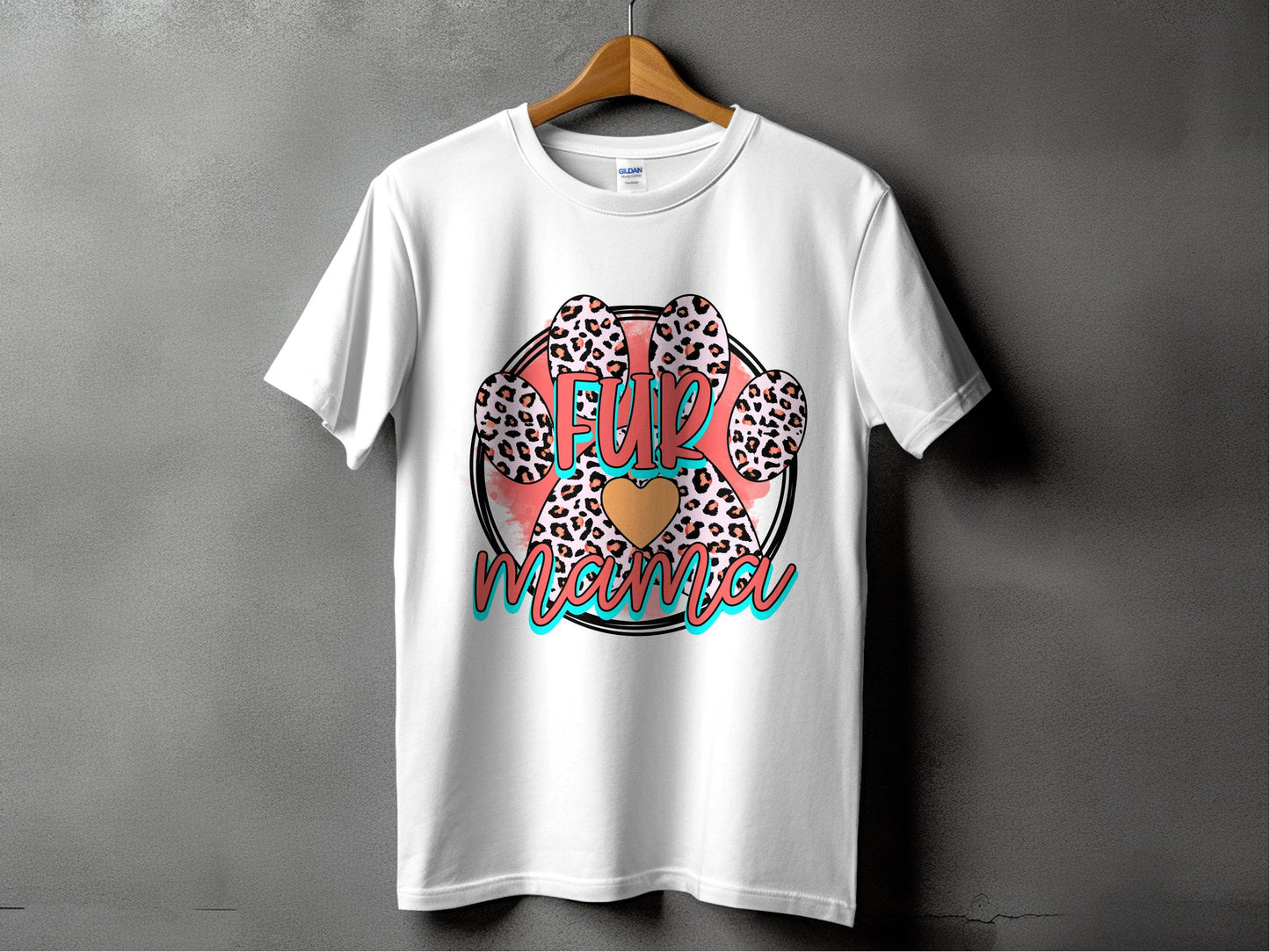 Fur Mama With Leopard Pattern Paw Print Graphic T-Shirt - Design & Vybe