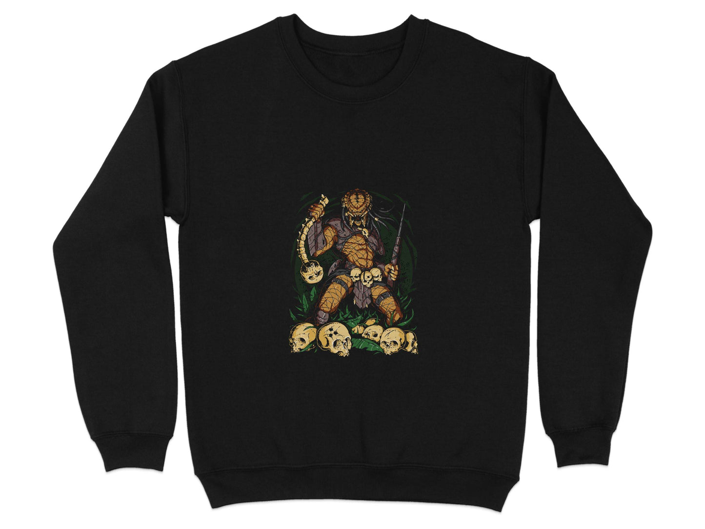 Alien Hunter Predator Weapon In Skulls Design Graphic Sweater - Design & Vybe