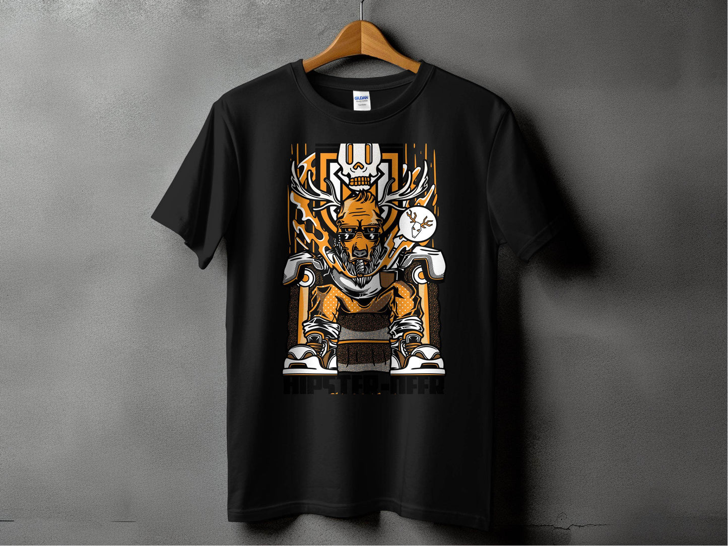 Hipster Deer Street Art Graphic Design For Casual T-Shirt - Design & Vybe