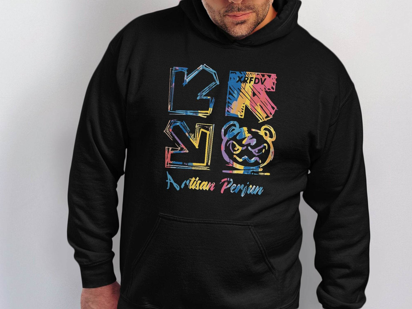 Artisan Perjun Mad Bear Arrow Unique Artistic Pattern Graphic Hoodie - Design & Vybe