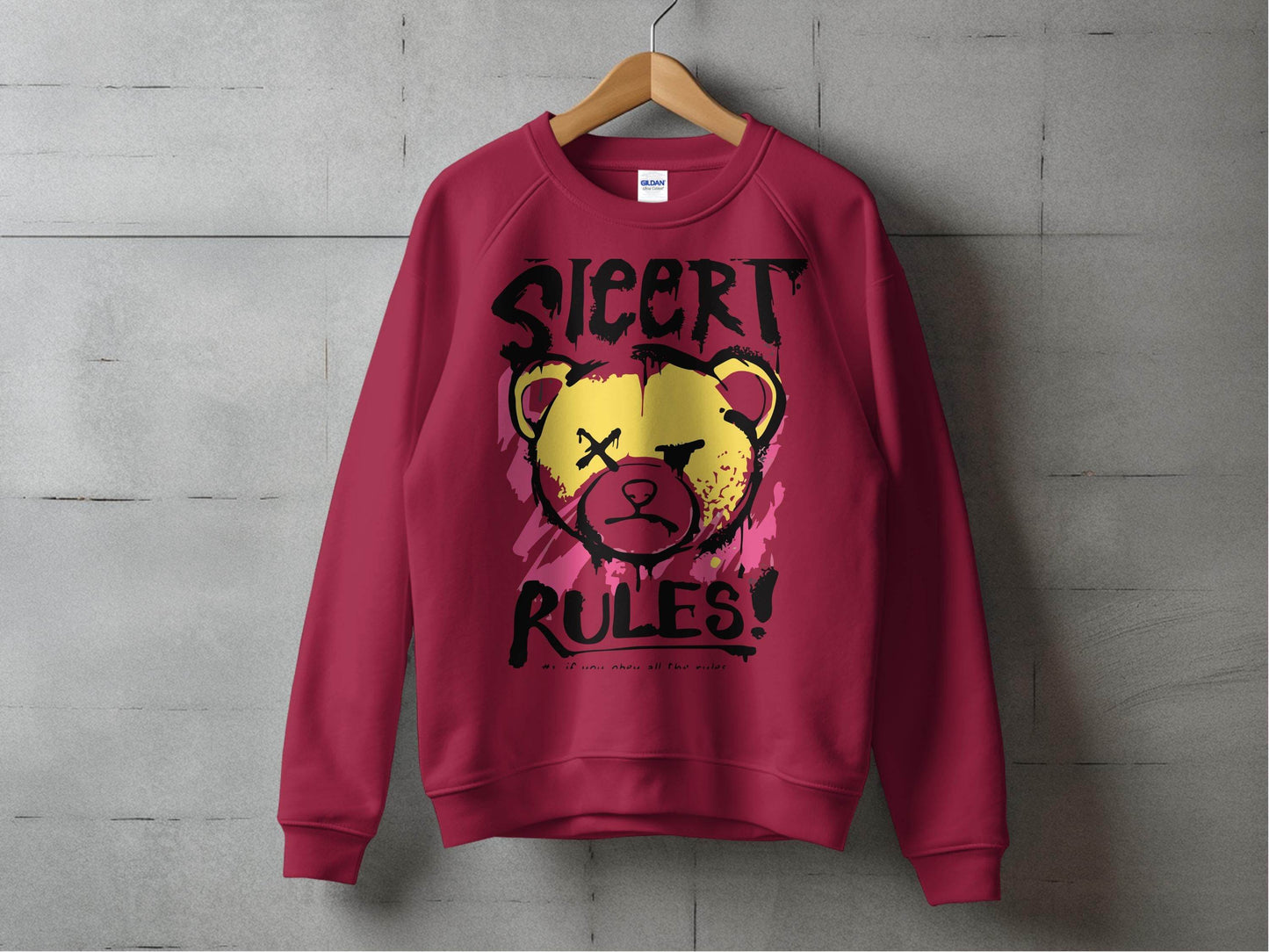 Teddy Bear Graffiti Design Street Rules Sweater - Design & Vybe