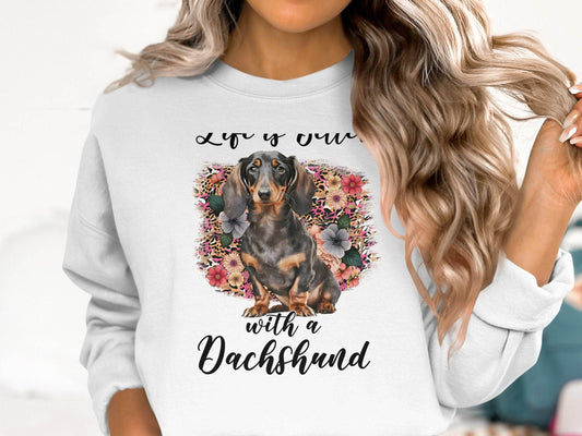 Life is Better with a Dachshund Cute Doggy Animal Sweater - Design & Vybe