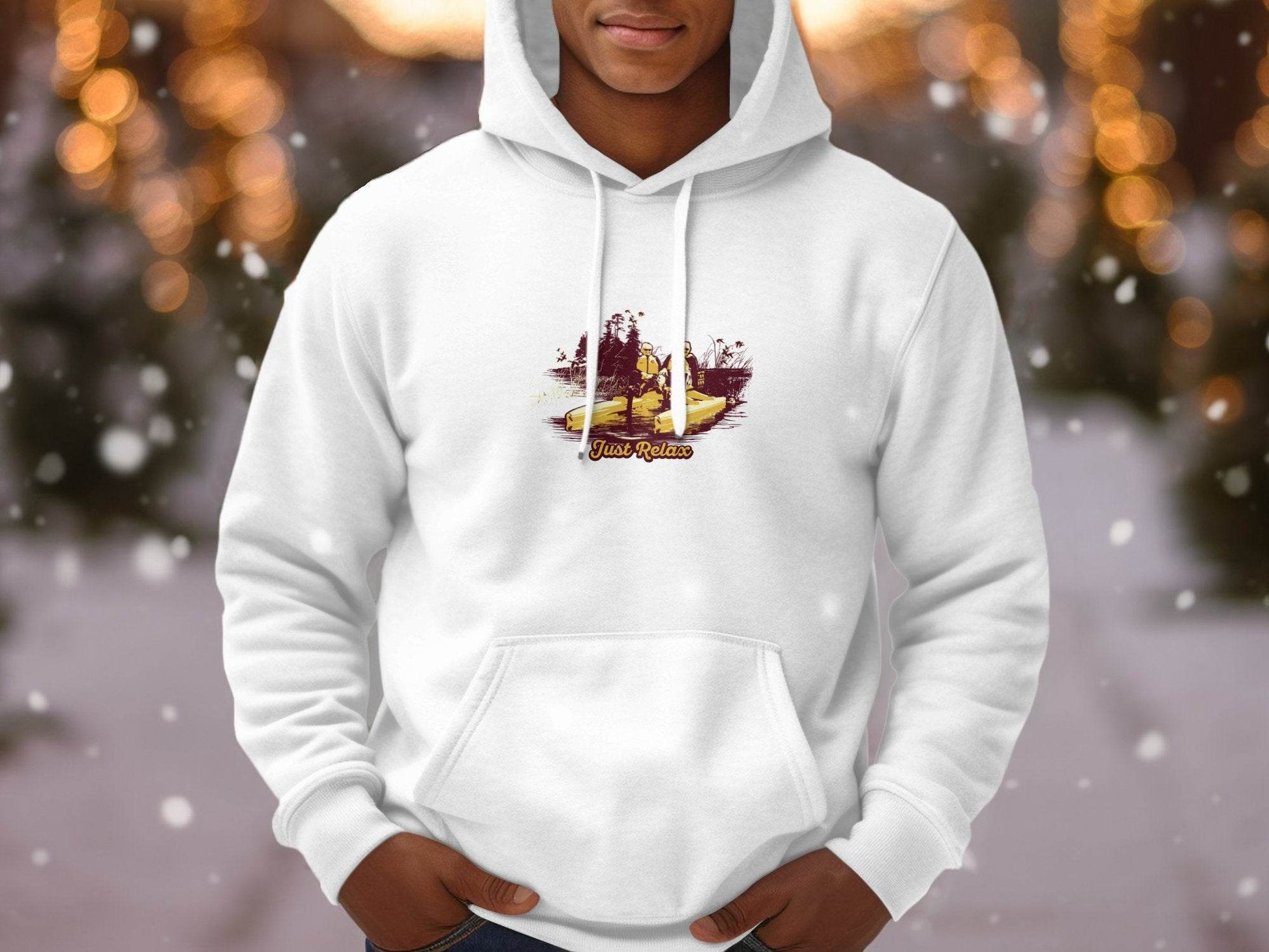 Just Relax Nature Scene Graphic Hoodie - Design & Vybe