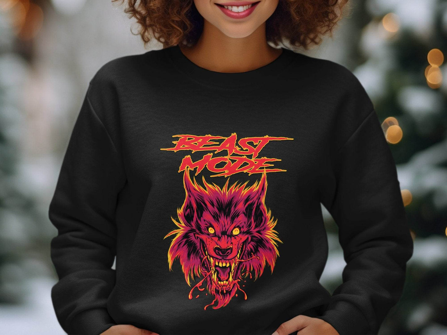 Beast Mode Graphic Print On Premium Quality Unisex Sweater - Design & Vybe