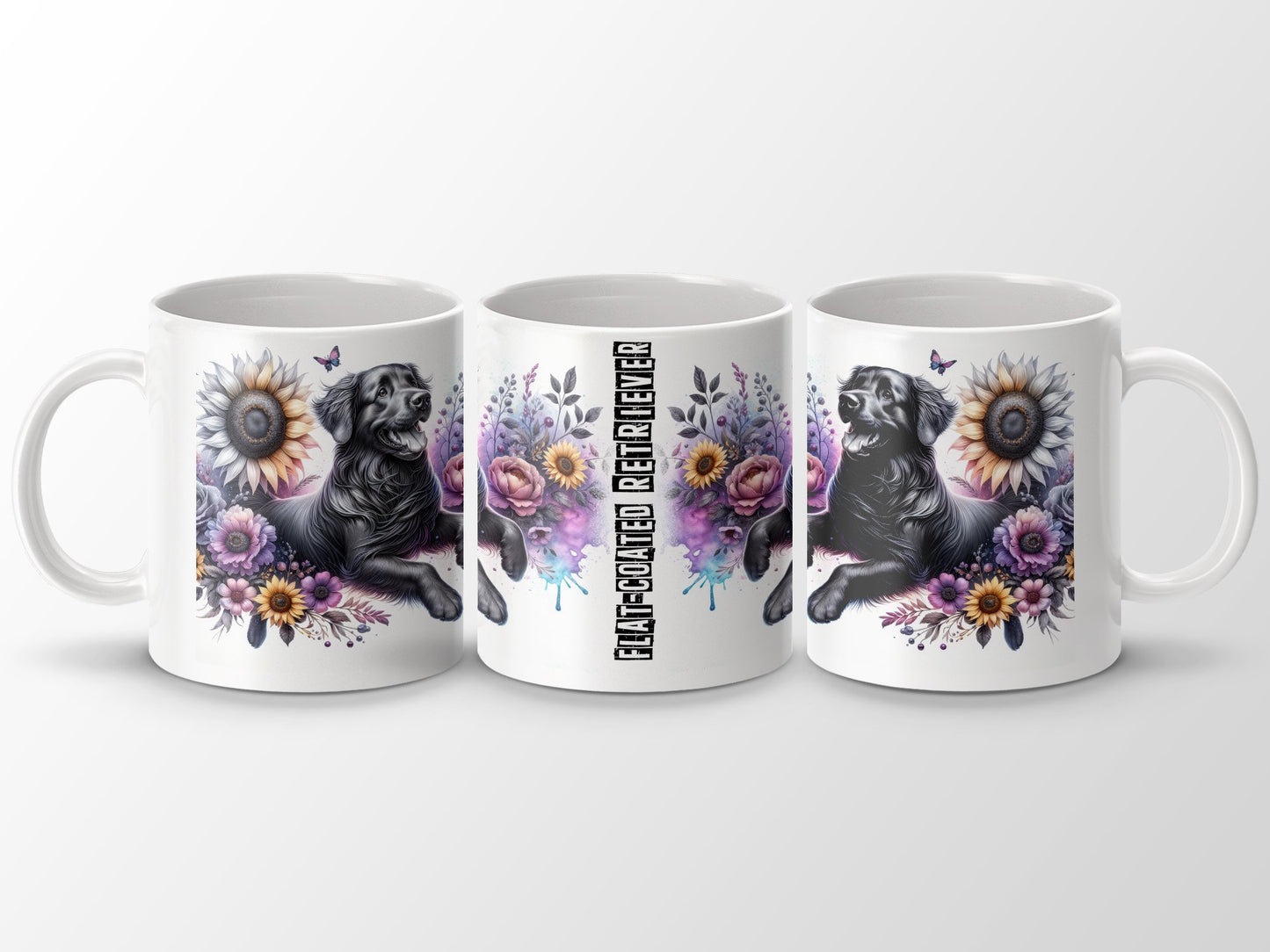 Flatcoated Retriever Floral Print Coffee Mug product type