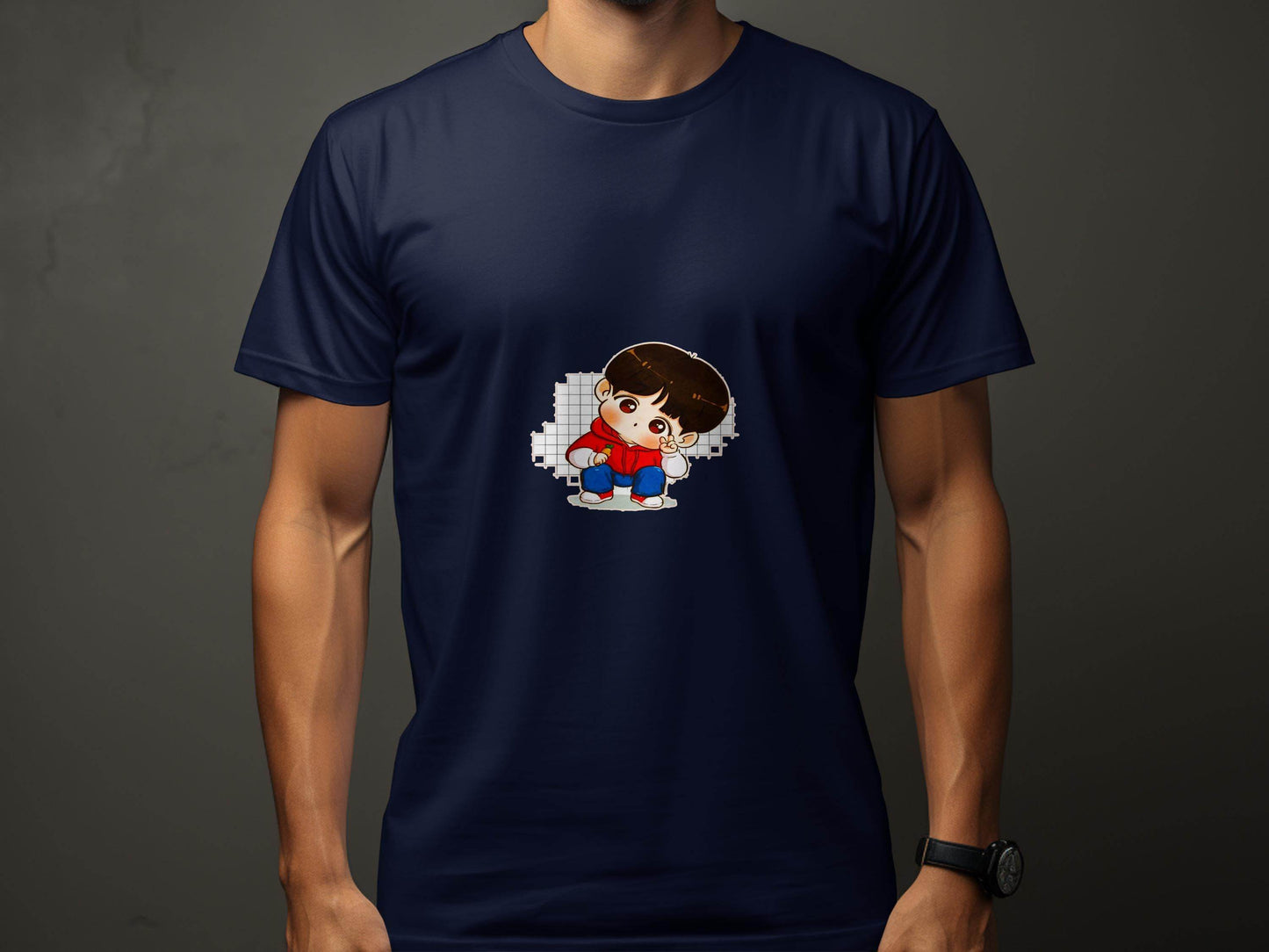 Cute Cartoon Boy In Red Hoodie Carrot in Hand T-Shirt - Design & Vybe