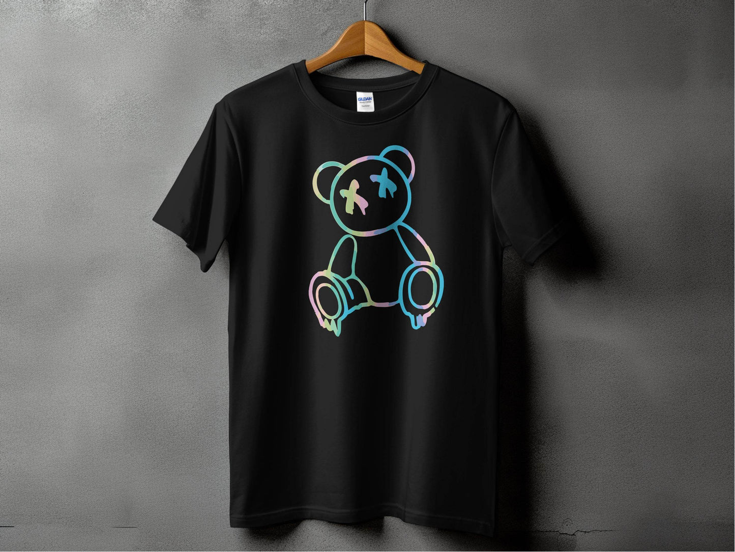 Colorful Abstract Bear Dead Eyes Graphic Design T-shirt - Design & Vybe