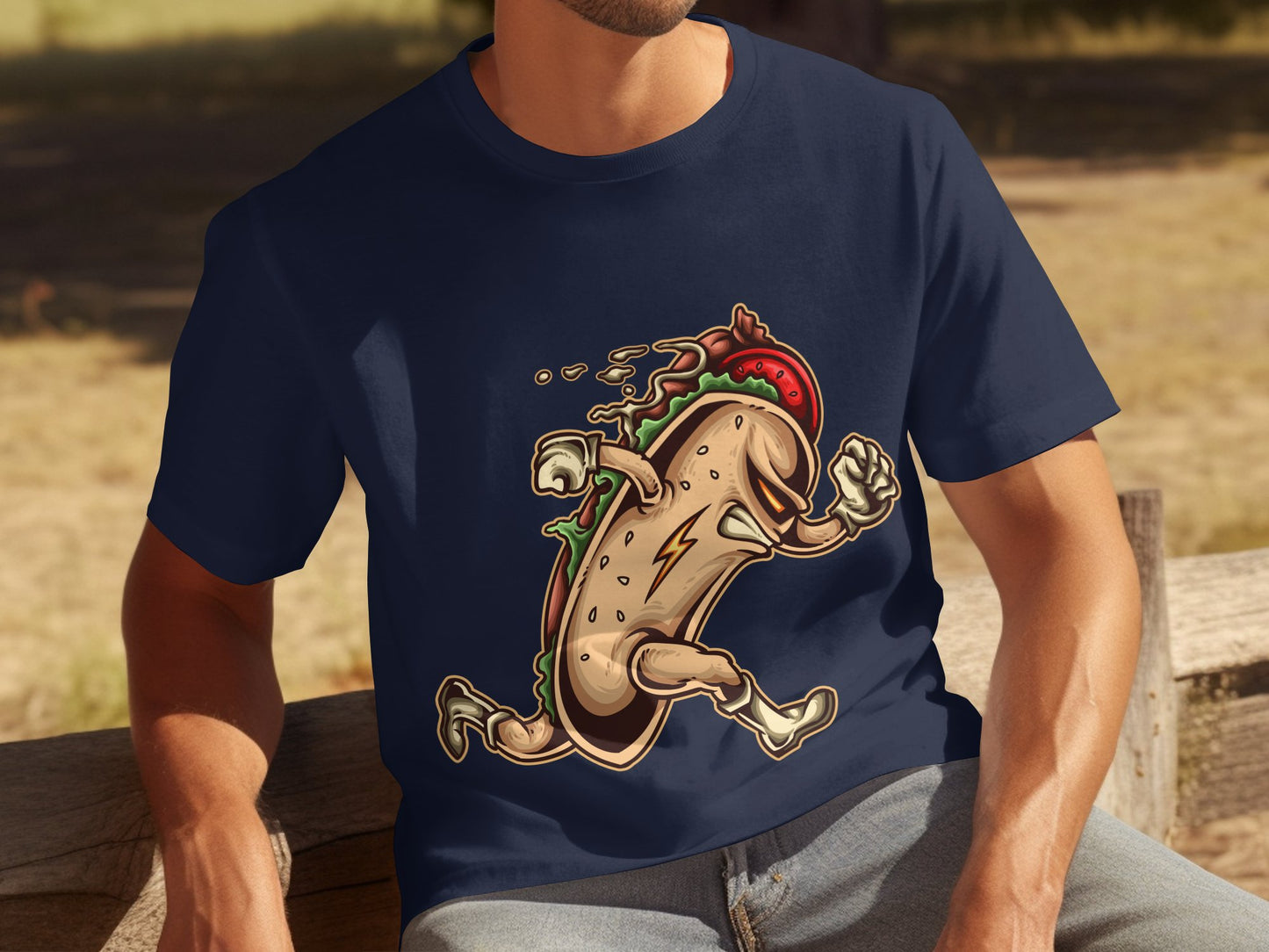 Fun Cartoon Mexican Taco Graphic Printed Shirt product
