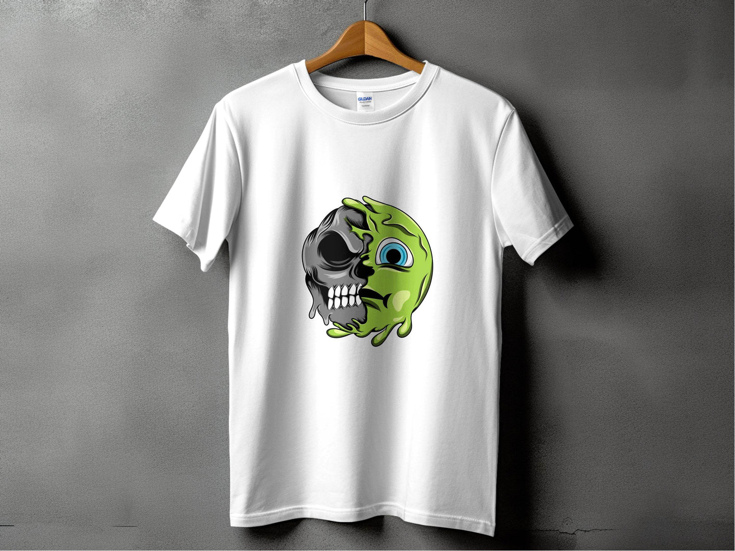 Half Skull Half Slime Design For All New T-Shirt - Design & Vybe