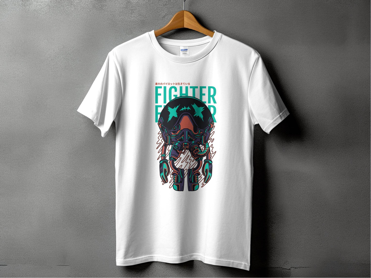 Retro Fighter Pilot Graphic SciFi Illustration T-Shirt - Design & Vybe