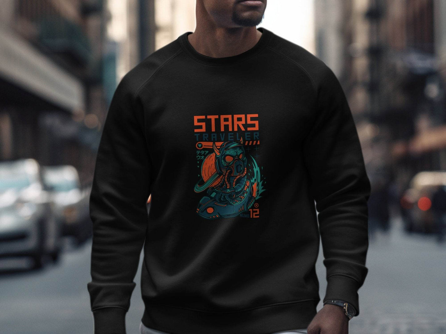 Stars Traveler Numb Twelve Graphic Cool Space Sweater - Design & Vybe