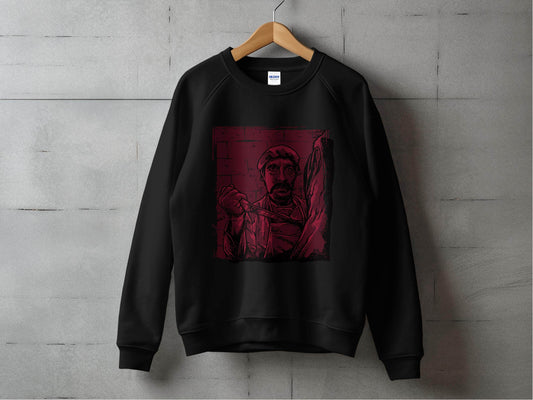 Vintage Butcher with Intense Gaze Graphic Sweater - Design & Vybe