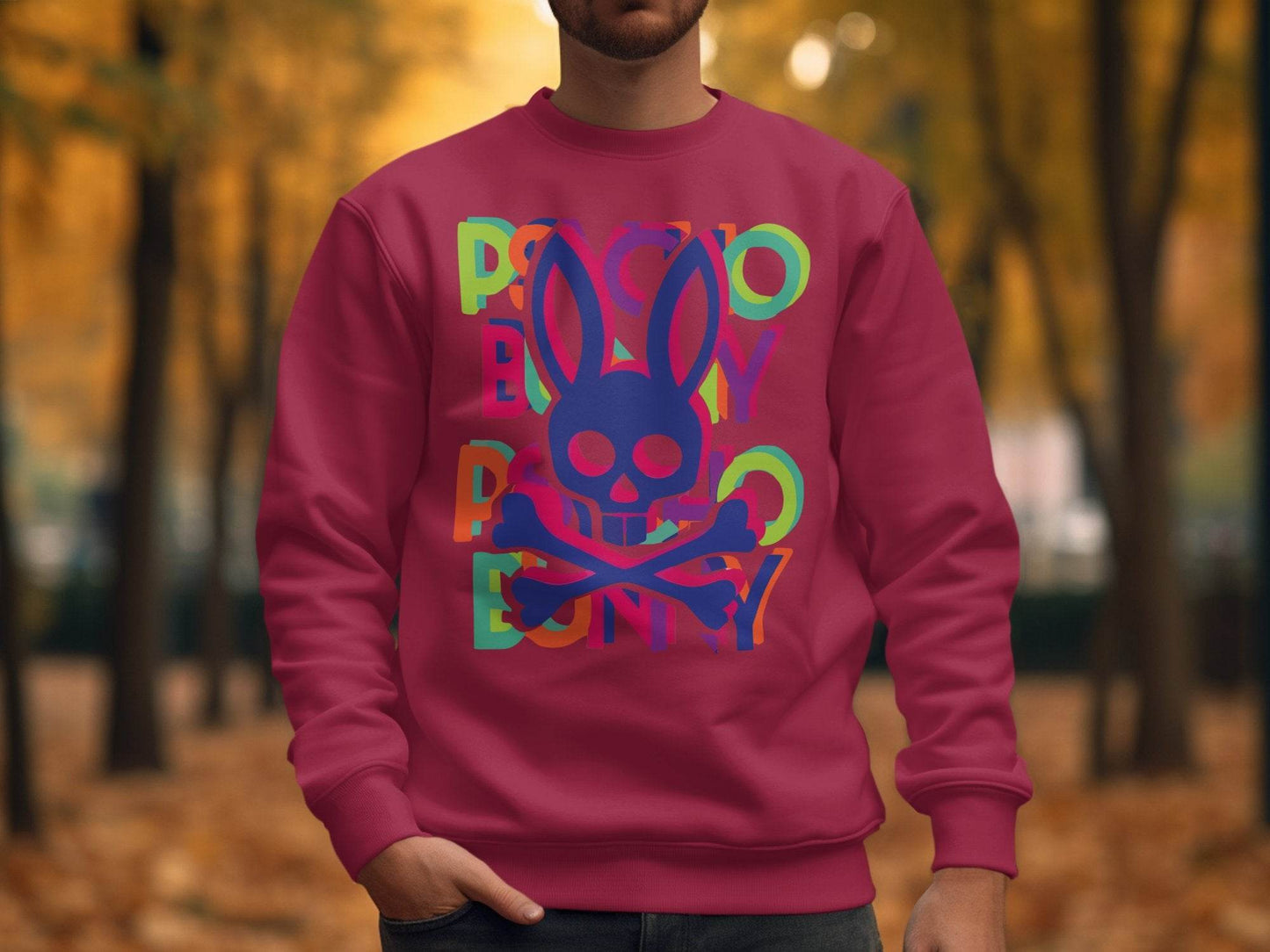 Bold and Colorful Design with Rabbit Skull Sweater - Design & Vybe