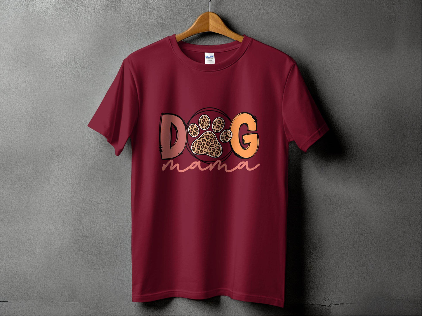 Dog Mama Paw With Leopard Print For Animal Lovers T-Shirt - Design & Vybe