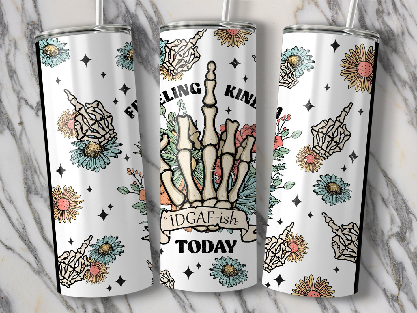 Feeling Kinda IDGAF-ish Today Floral Tumbler product