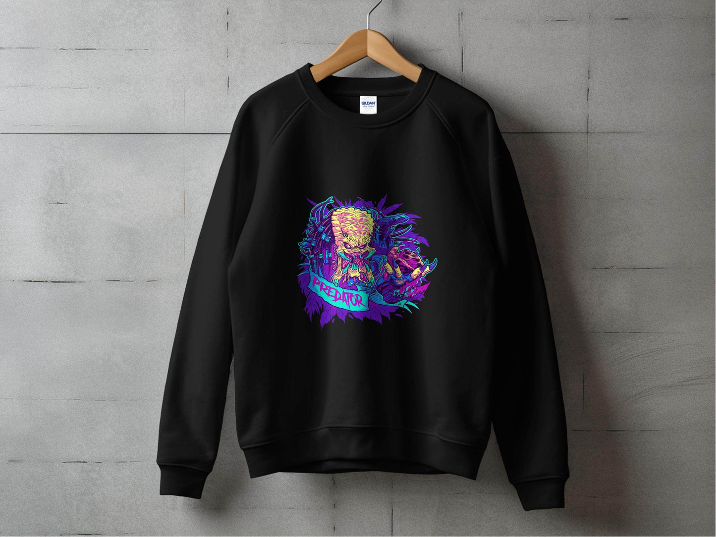 Predator Head With Leaves Awesome Graphic Design Sweater - Design & Vybe