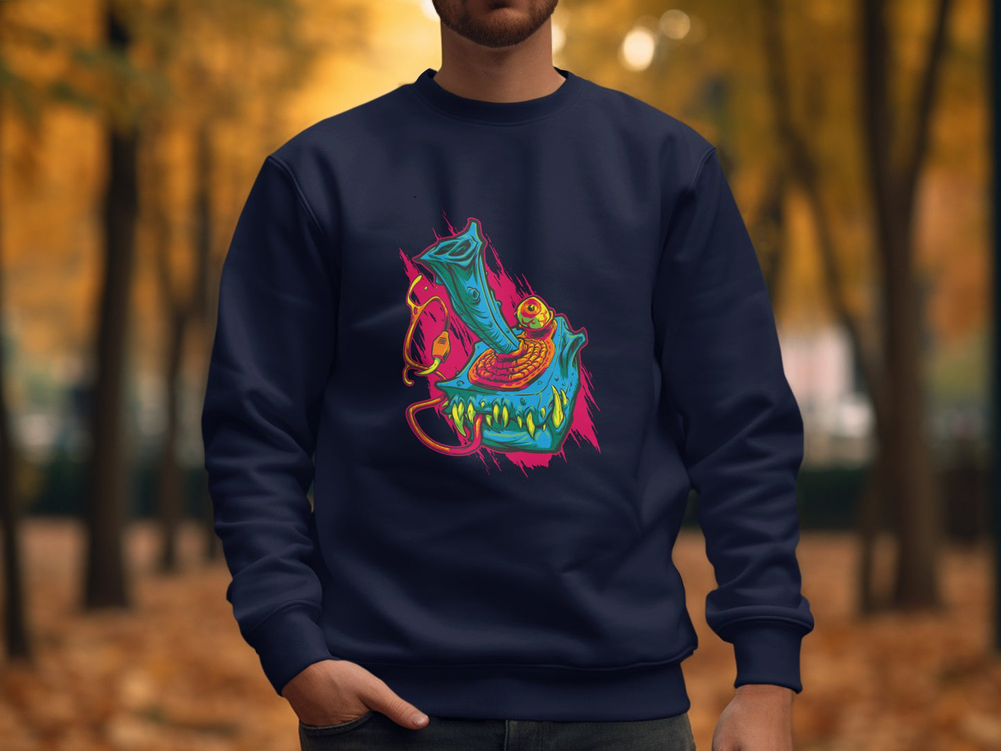 Vivid Blue Dragon and Serpent Sweatshirt product