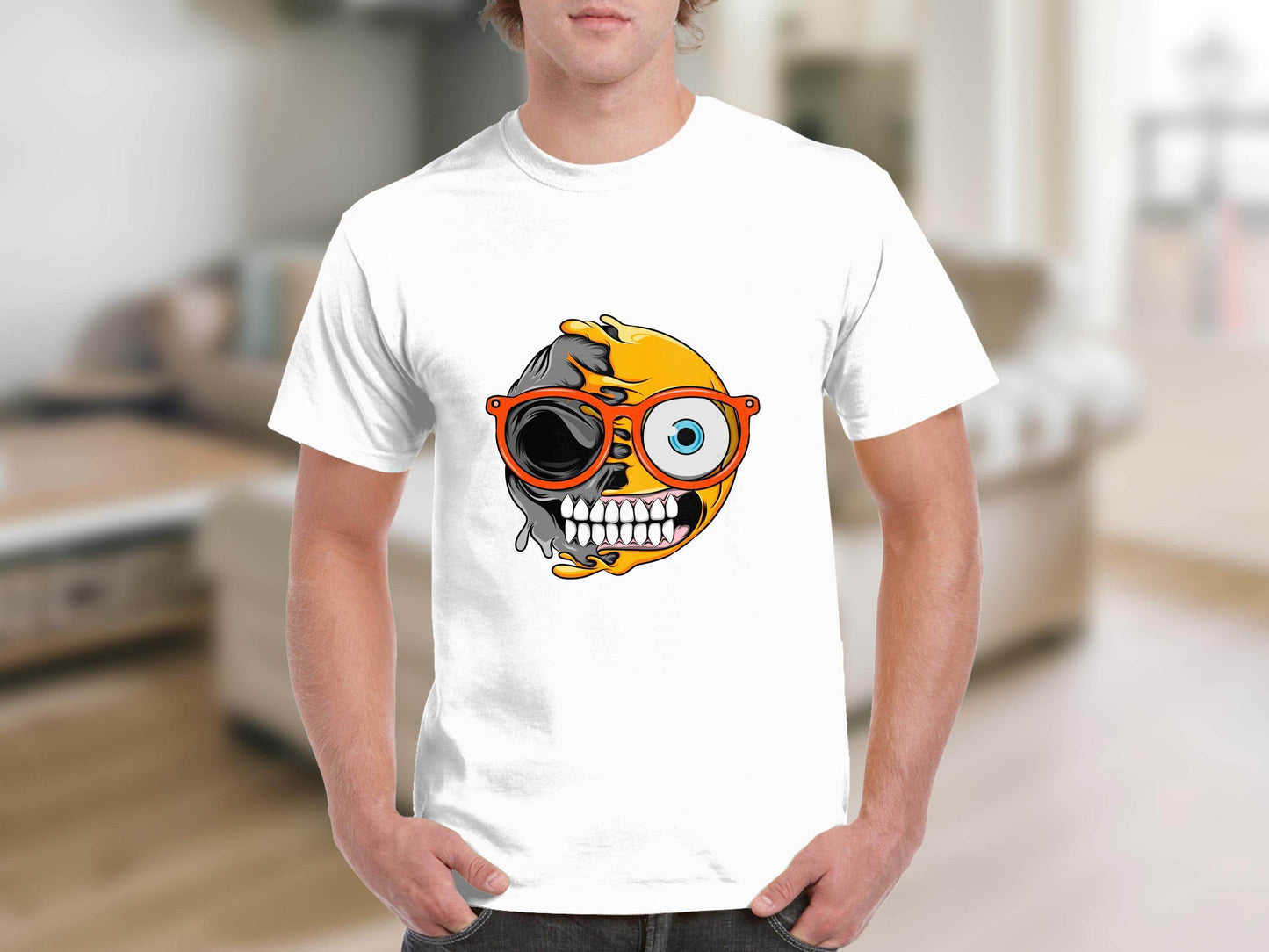 Quirky Twist Smiley Design Graphic T-Shirt - Design & Vybe