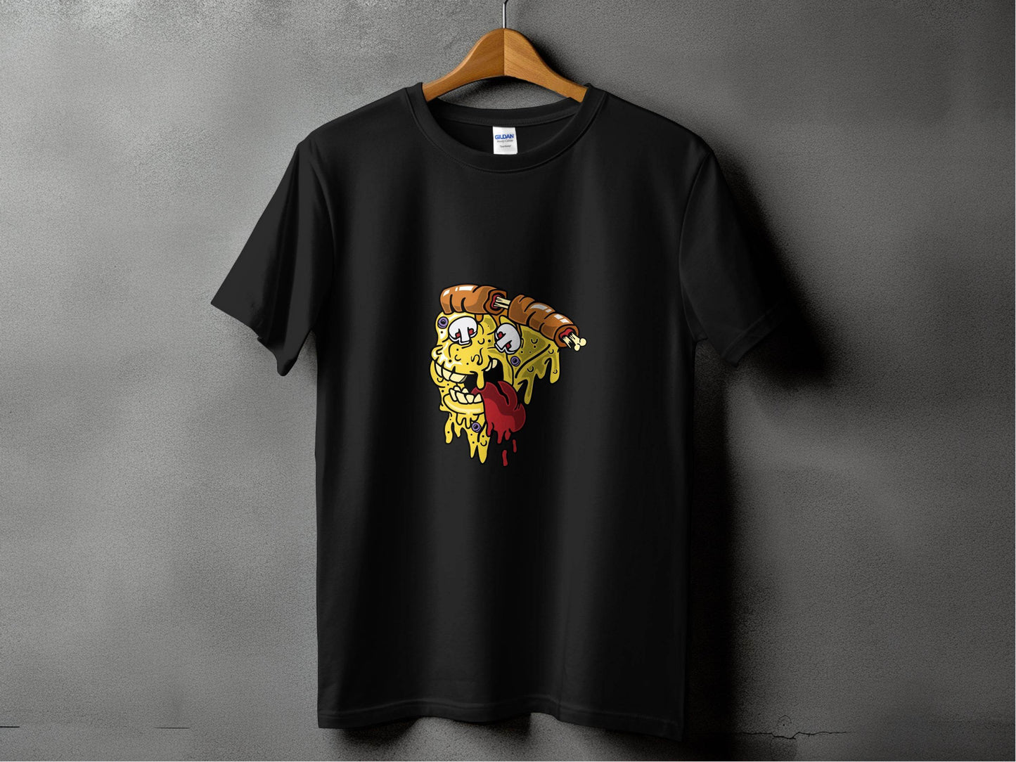 Monstrous Melting Pizza Slice Graphic Design T-Shirt - Design & Vybe